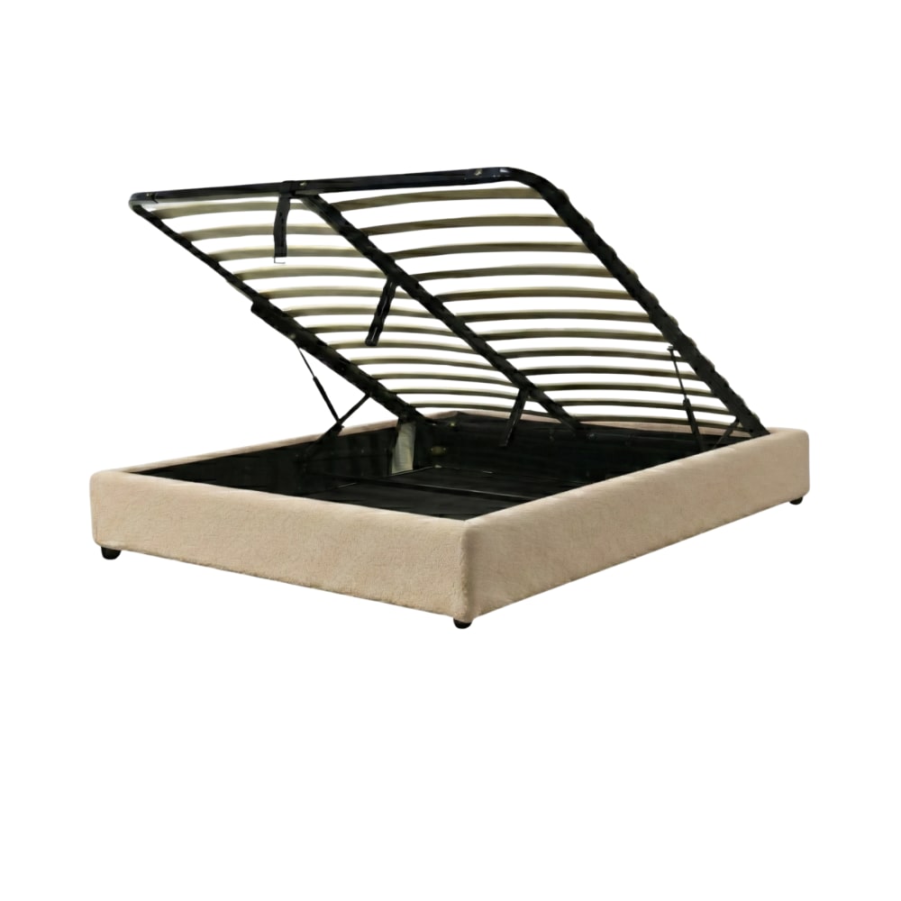 Lit coffre en bouclette - sable