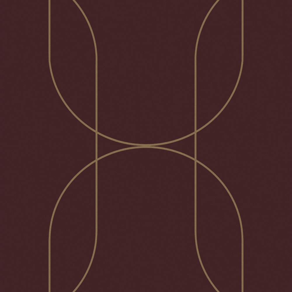 Papier peint lignes pourpre foncé or 1005x52cm — vue 3