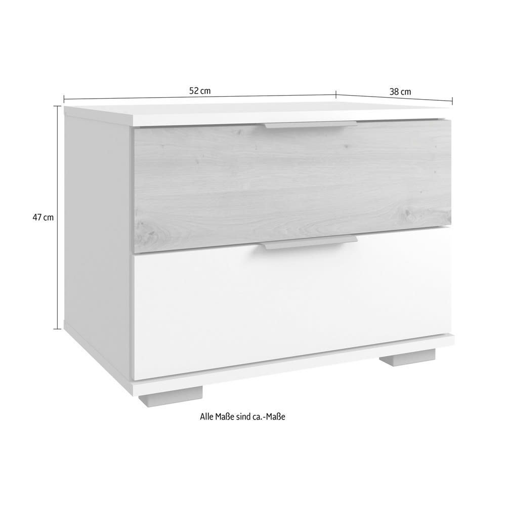 Nachtkonsole aus Holz 52x38x40cm graphit / Eiche Artisan -