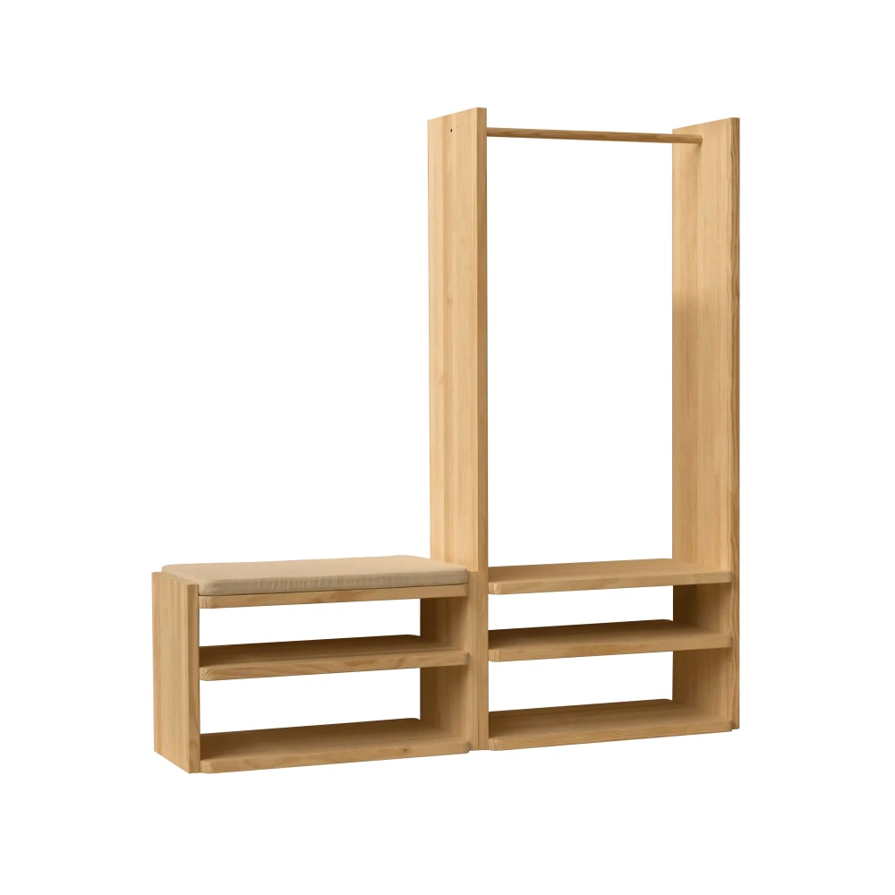 Naan Furniture Mariola Garderobenständer und Schuhregal Braun Holz