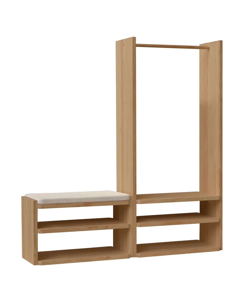 Naan Furniture Mariola Garderobenständer und Schuhregal Braun Holz