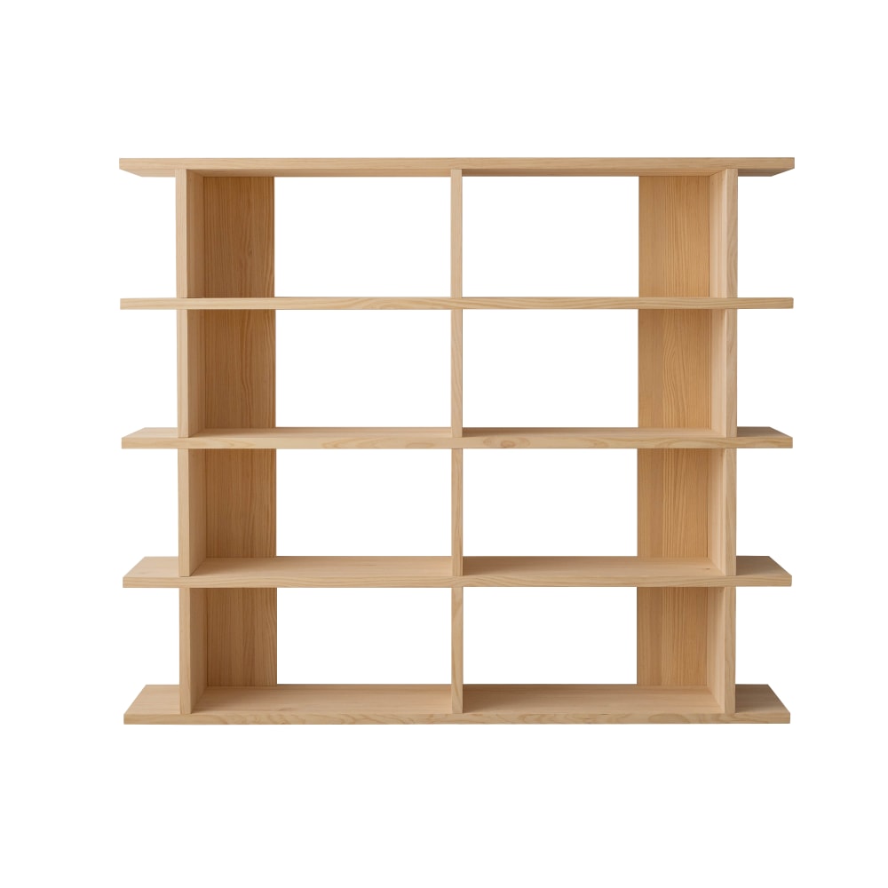 Naan Furniture Bücherregal aus unbehandeltem massivem Kiefernholz 2x4 Braun