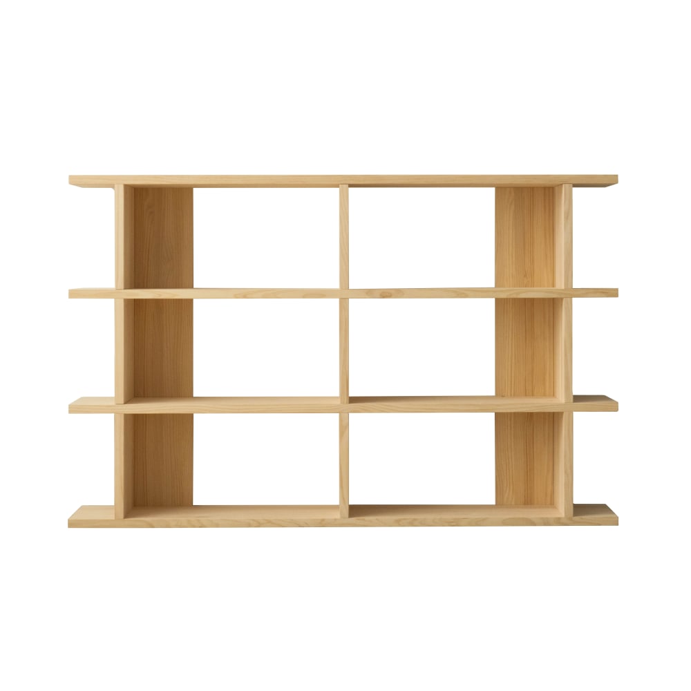 Naan Furniture Bücherregal aus unbehandeltem massivem Kiefernholz 2x3 Braun