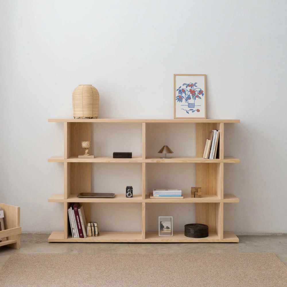 Bücherregal aus unbehandeltem massivem Kiefernholz 2x3 - Maisons