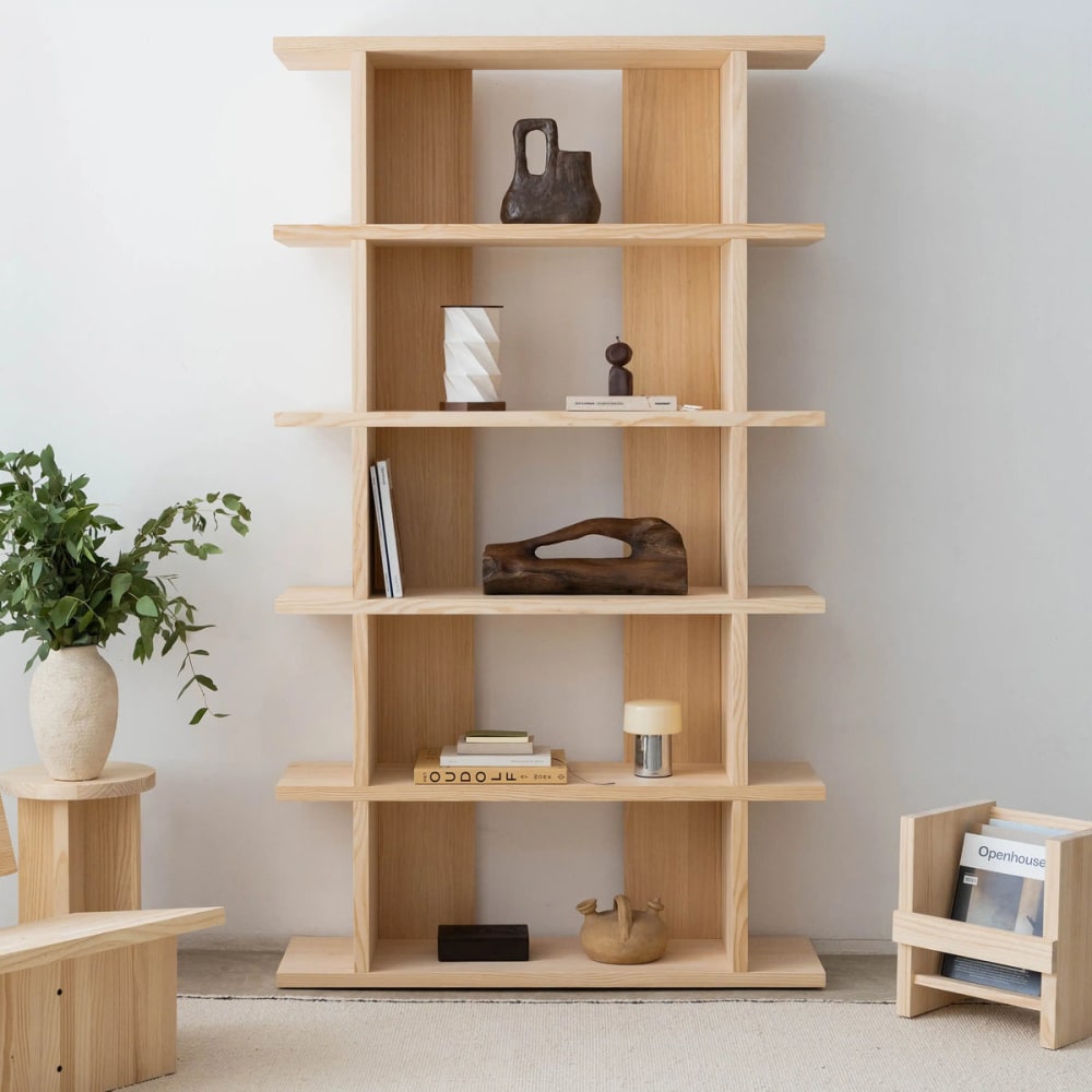 Bücherregal aus unbehandeltem Massivkiefernholz 1x5 - Maisons Du
