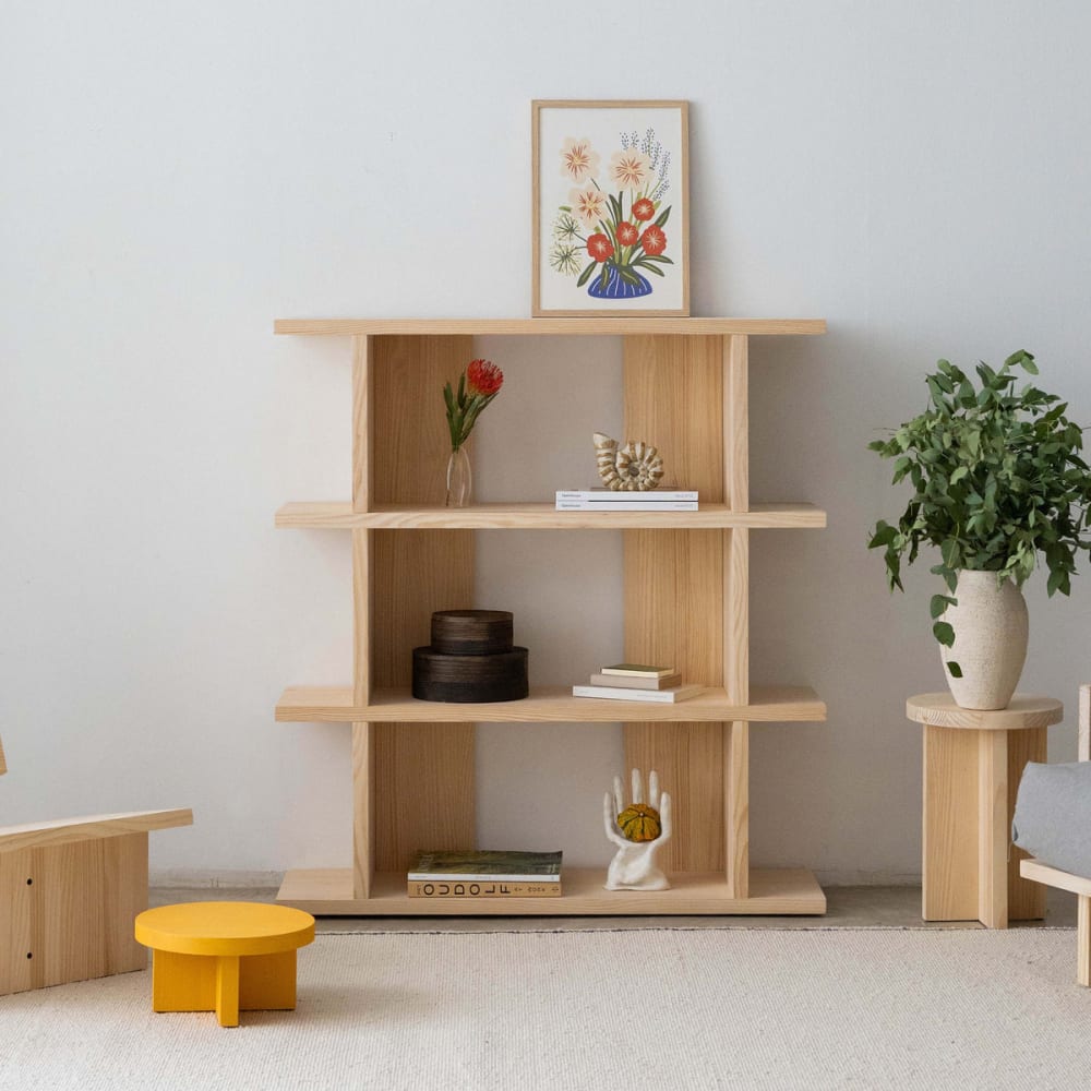 Bücherregal aus lackiertem massivem Kiefernholz 1x3 - Maisons Du