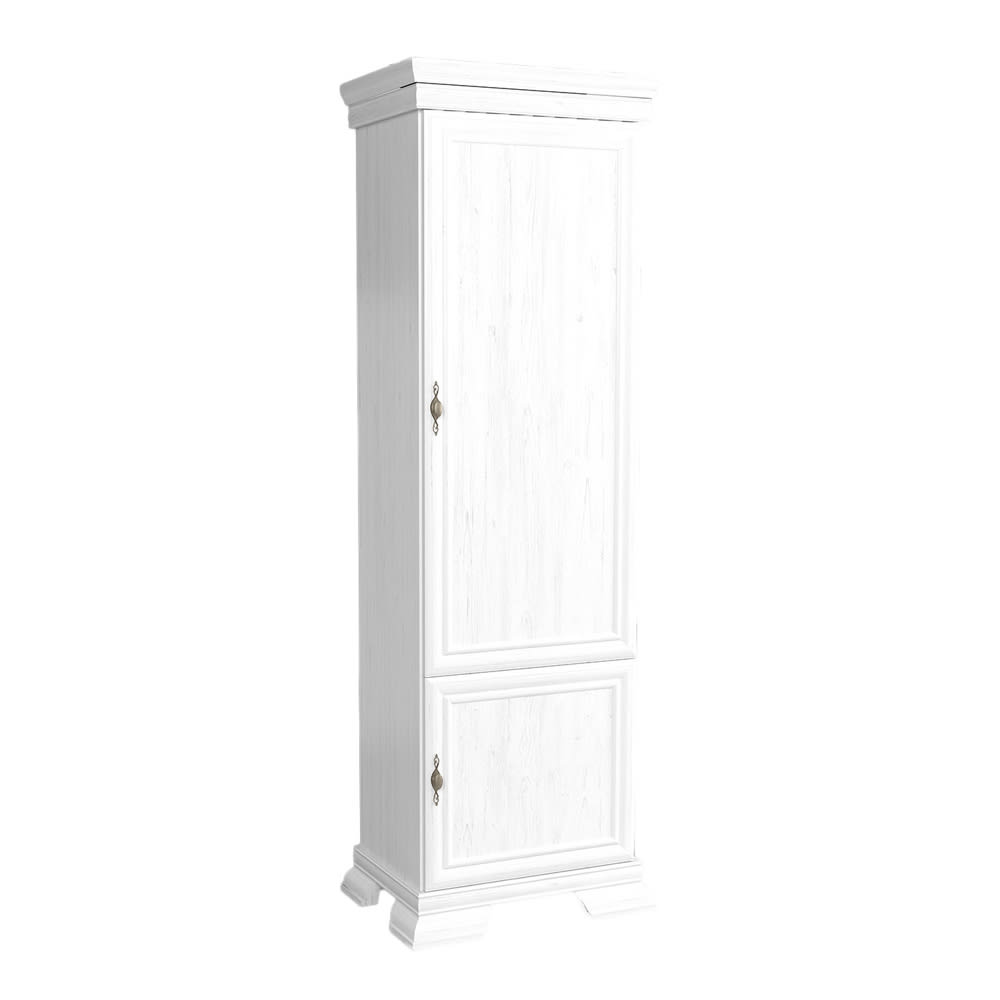 Feldmann-Wohnen Stauraumschrank mit Türen aus Holz 58x40x193cm, andersen pine style modern Weiß Spanplatte