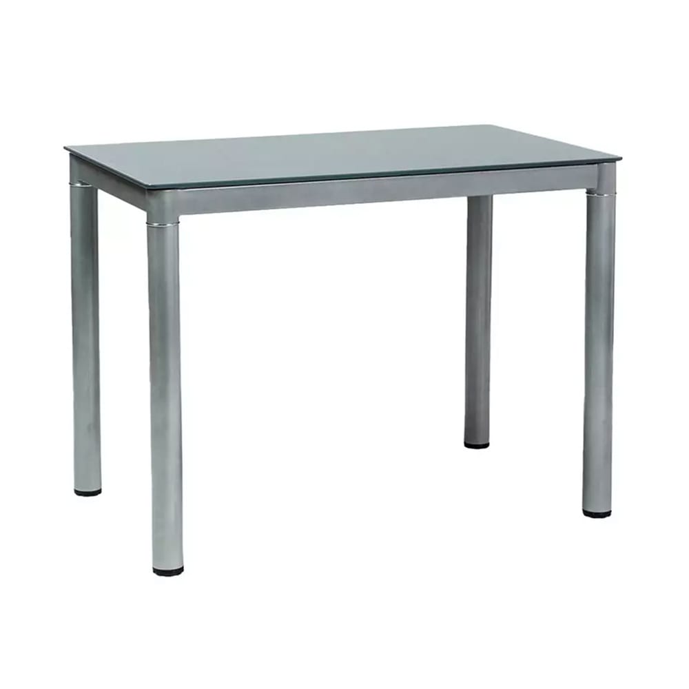 Feldmann-Wohnen Esstisch rechteckig aus Glas & Metall, grau, 100x60x75 style modern - Metall