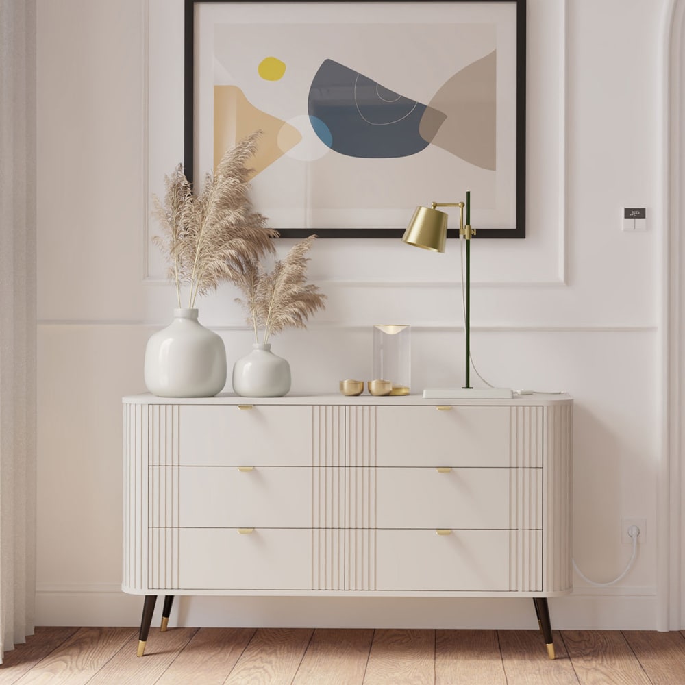 Kommode Onyx mit Schubladen 138,2x40x80cm Kaschmir / Gold -