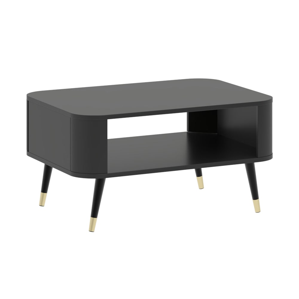Feldmann-Wohnen Couchtisch Blinx aus Holz 80x60x42cm schwarz gold style modern - Spanplatte