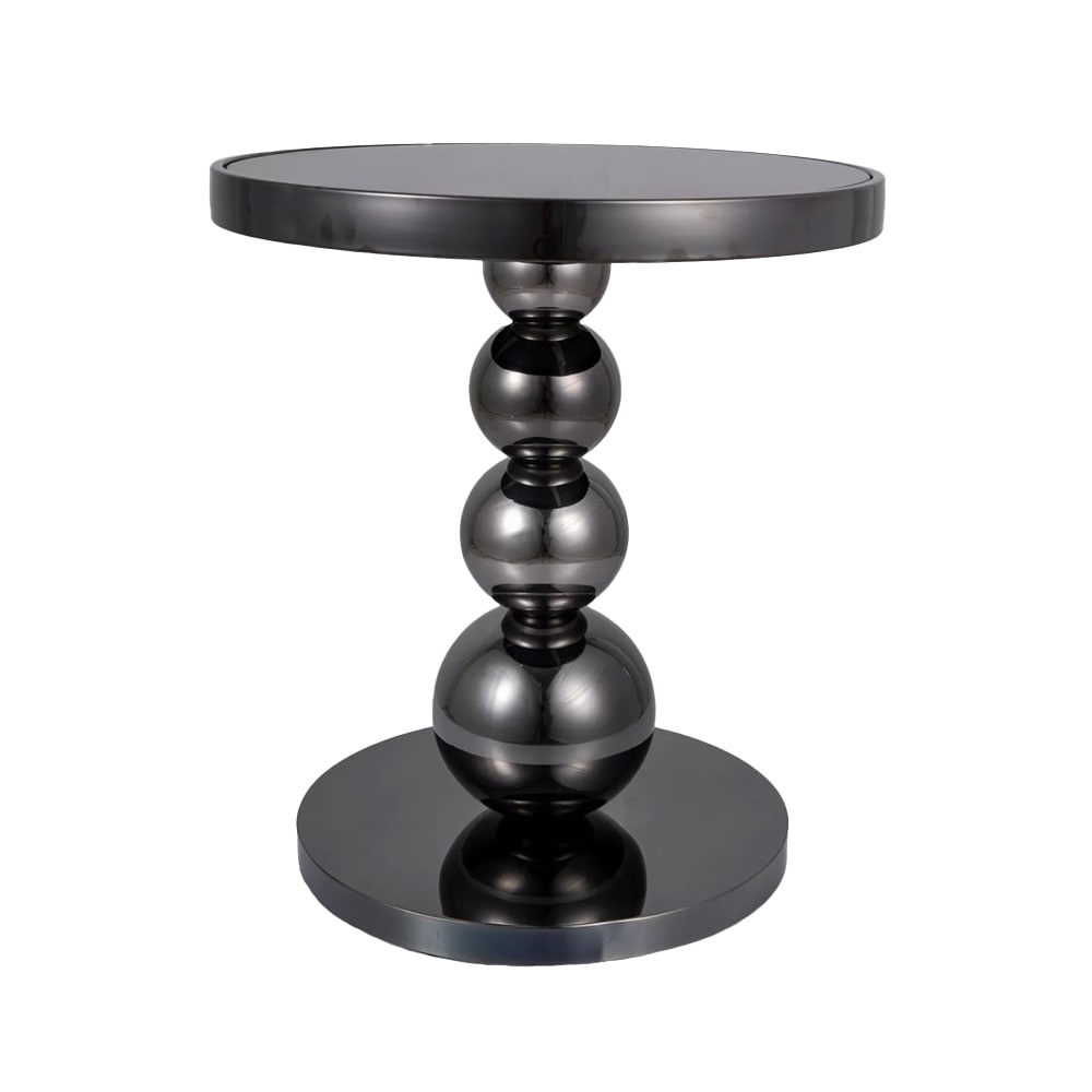 Feldmann-Wohnen Couchtisch Rima aus gehärtetes Glas schwarz 50x50x56cm style modern - Metall