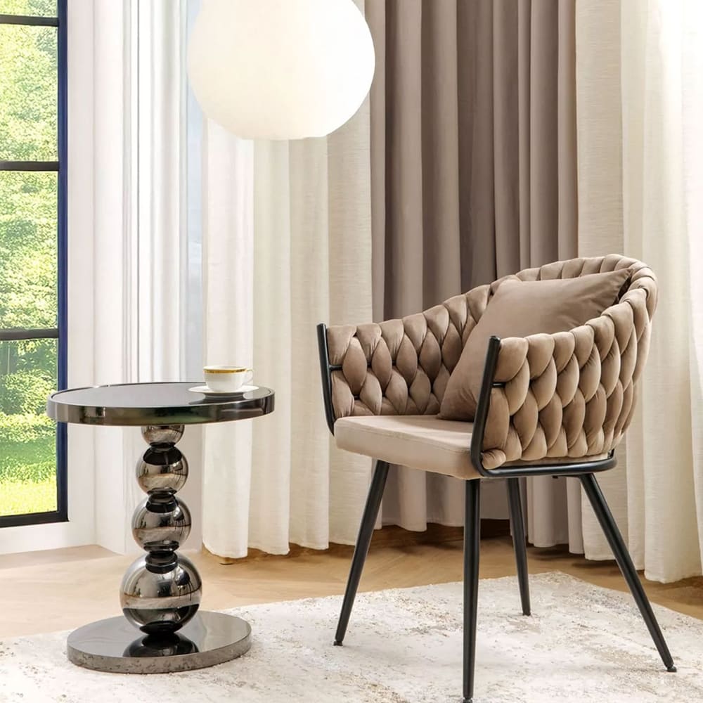 Couchtisch Rima aus gehärtetes Glas schwarz 50x50x56cm - Maisons