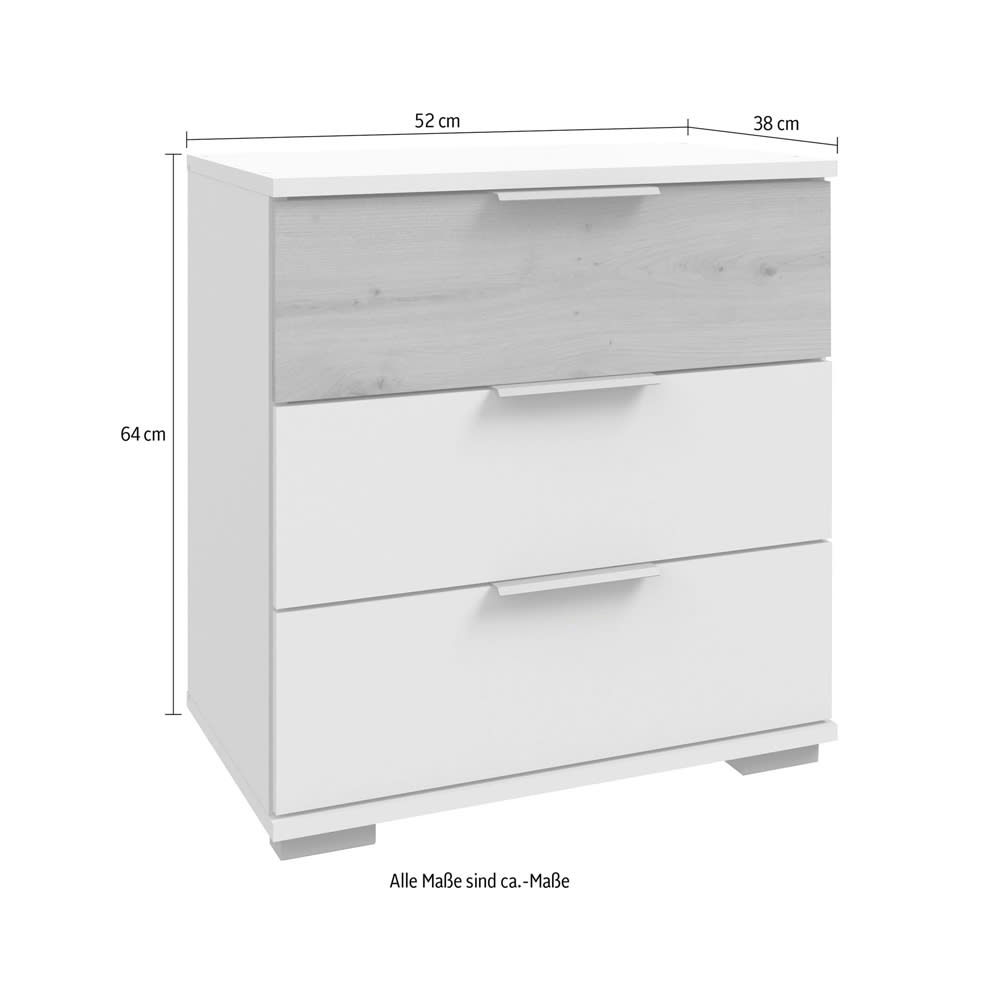 Nachtkonsole aus Holz 52x38x56cm, graphit / Eiche Artisan -
