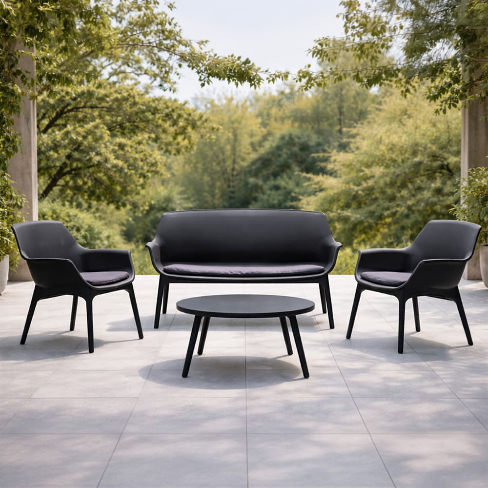 Concept Usine Anthrazitgraue 4-Sitzer-Gartenmöbel mit Couchtisch style modern - Pvc - Polyvinlychlorid
