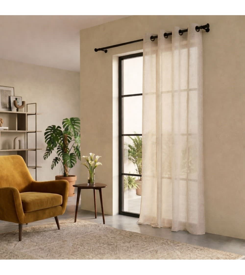 Rideau filtrant 140x260 cm - effet naturel & lumineux beige