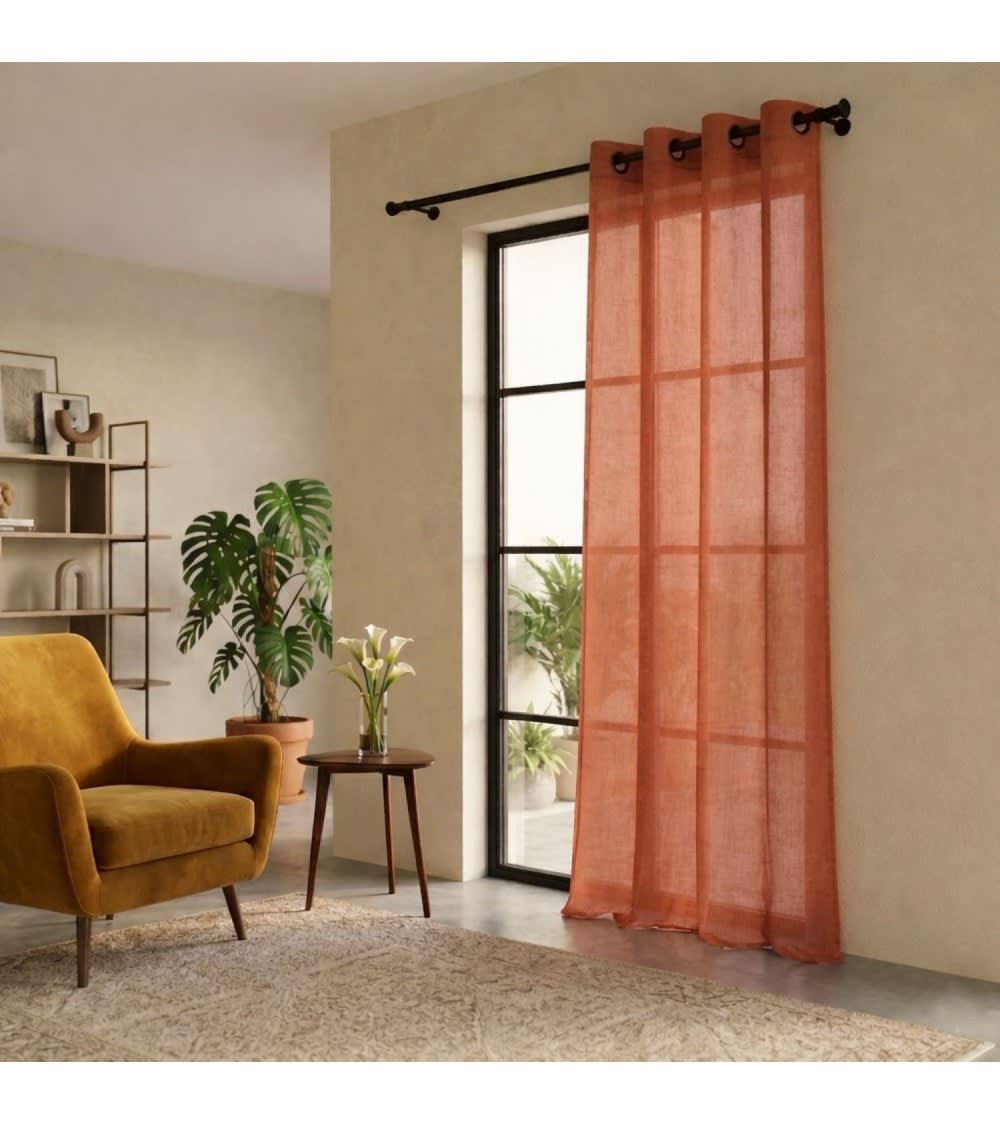 Rideau filtrant 140x260 cm - effet Naturel & lumineux orange