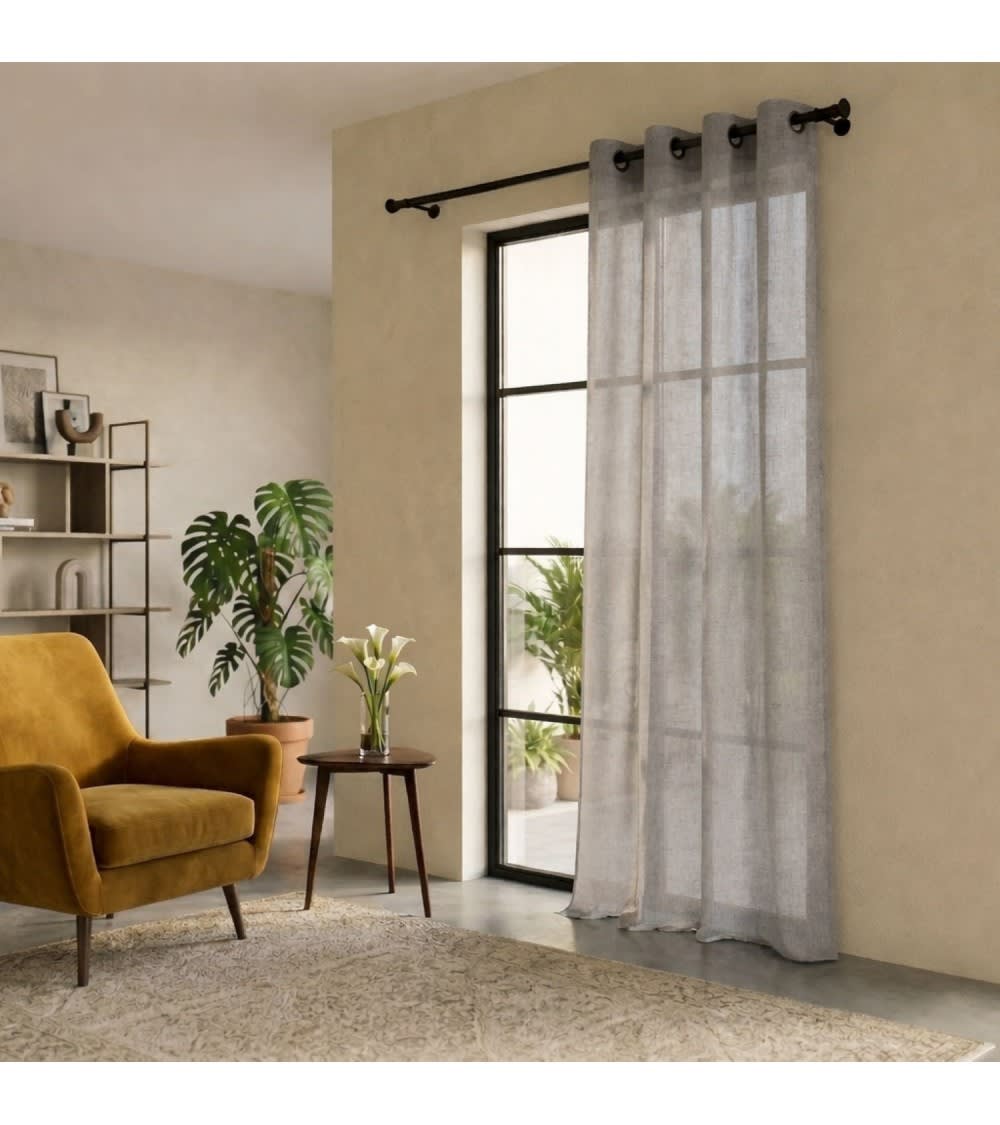 Rideau filtrant 140x260 cm - effet Naturel & lumineux gris
