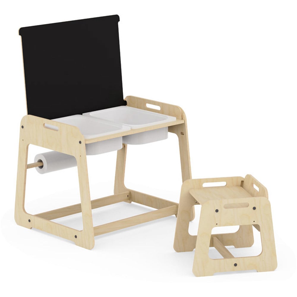 MAMATOYZ Mytable 24+ Tisch, Hocker Und Tafel Beige Holz