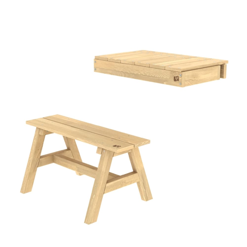TP Toys Regal mit Bank für Spielhaus Holz FSC Braun Braun Holz