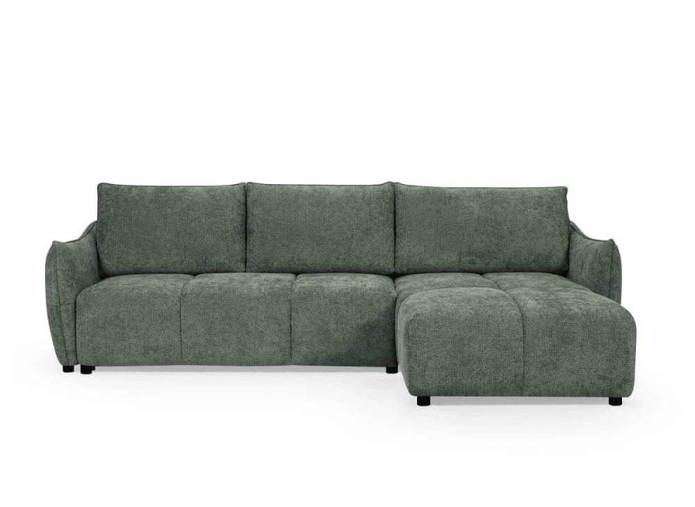Canapé d'angle convertible - velours olive
