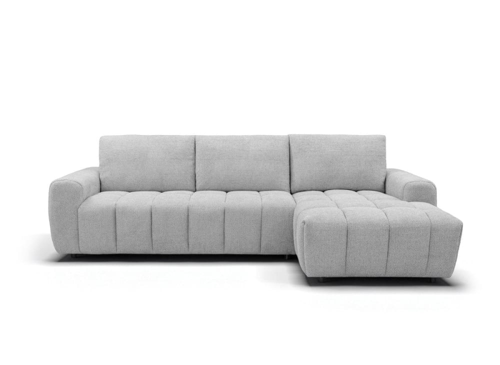 Canapé d'angle droit convertible ouverture express en tissu gris Canapé d'angle droit convertible ouverture express en tissu gris