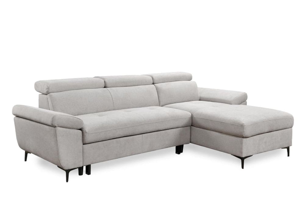 Canapé d'angle droit convertible en tissu beige Canapé d'angle droit convertible en tissu beige