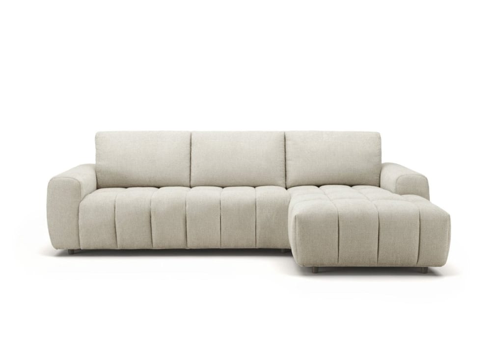 Canapé d'angle droit convertible ouverture express en tissu beige Canapé d'angle droit convertible ouverture express en tissu beige