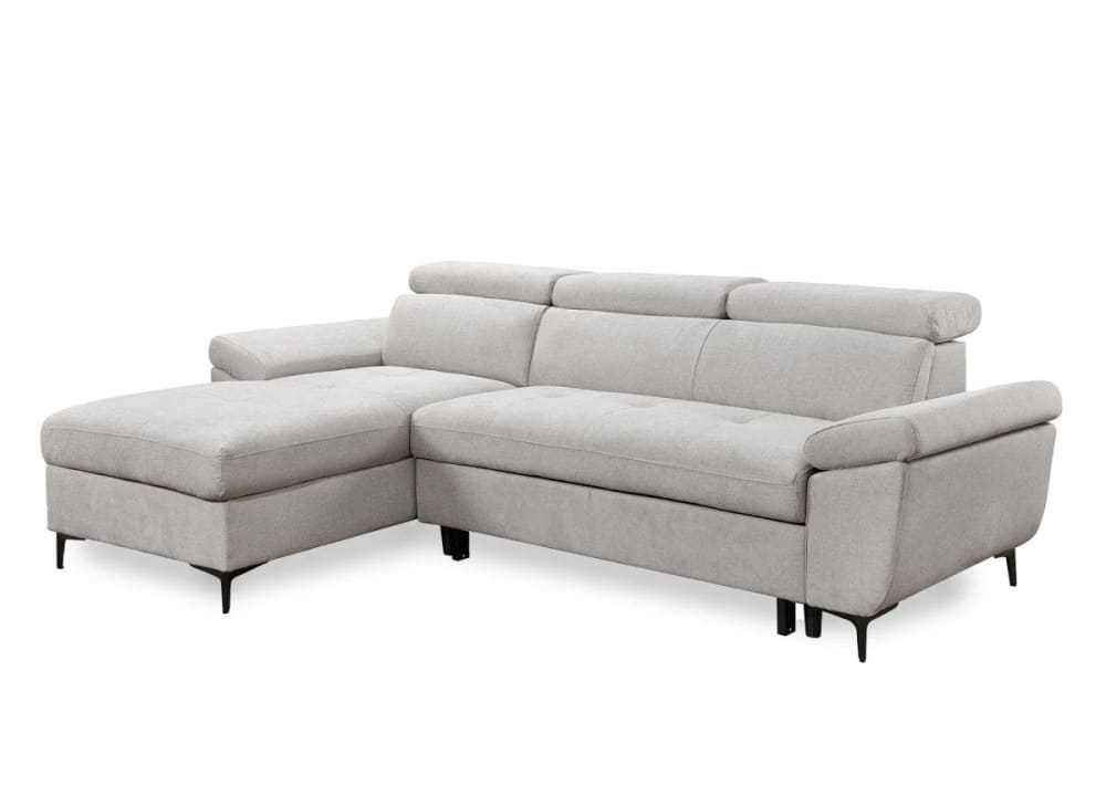 Canapé d'angle gauche convertible en tissu beige Canapé d'angle gauche convertible en tissu beige
