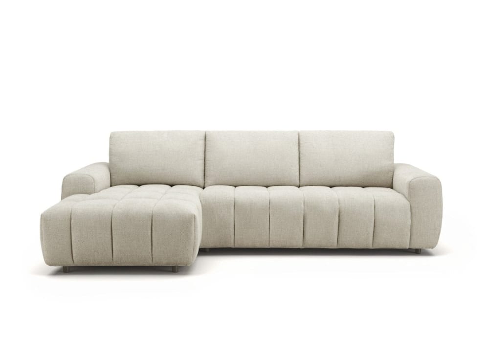 Canapé d'angle gauche convertible ouverture express en tissu beige Canapé d'angle gauche convertible ouverture express en tissu beige