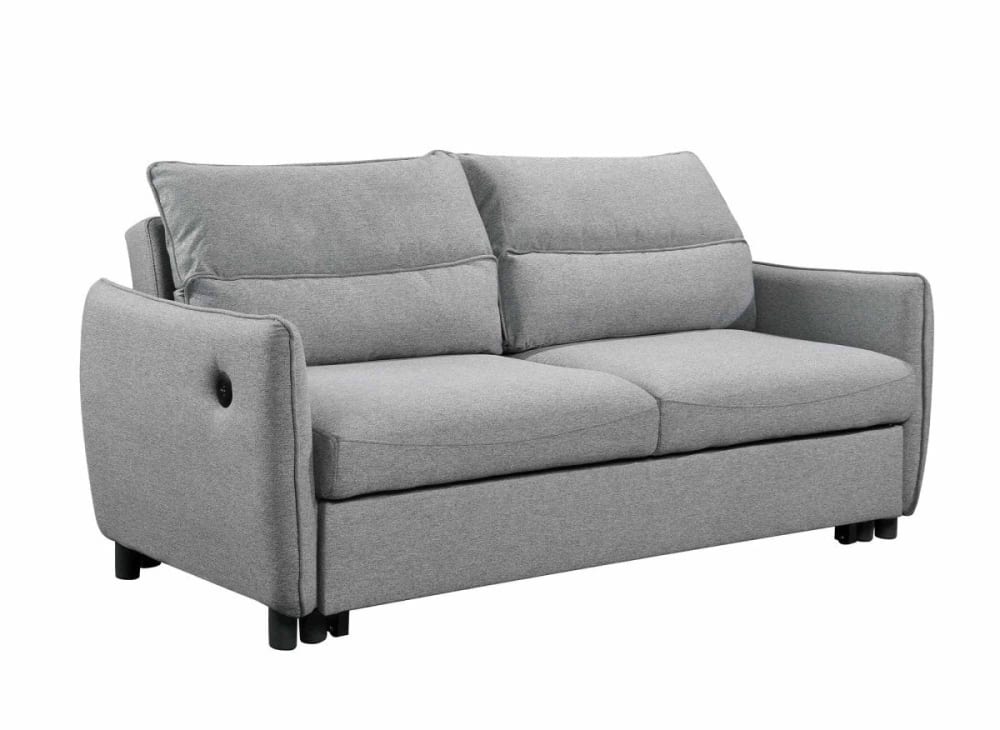 Canapé convertible 3 places en tissu gris clair Canapé convertible 3 places en tissu gris clair