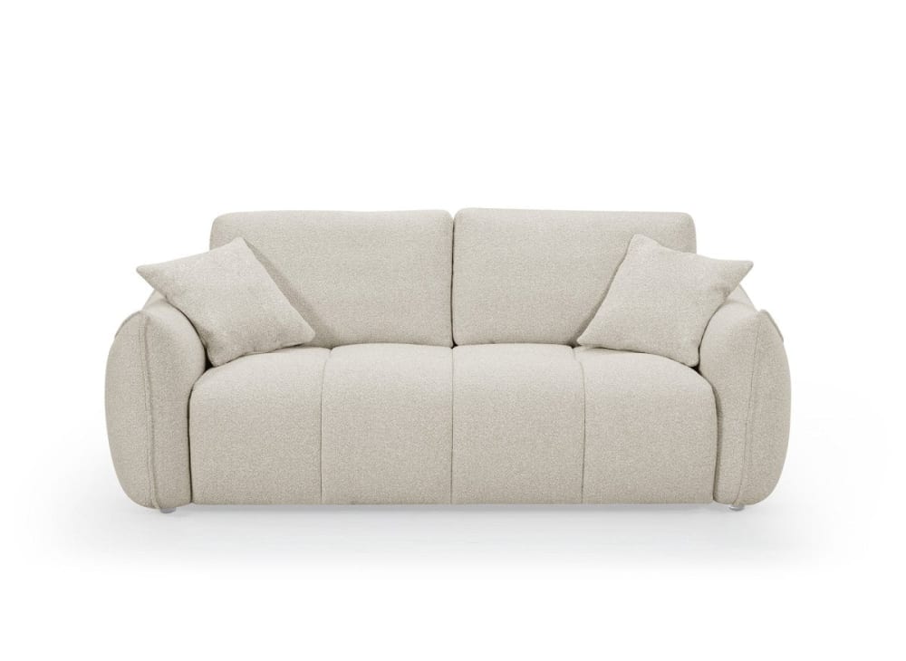 Canapé fixe 3 places en tissu bouclette beige Canapé fixe 3 places en tissu bouclette beige