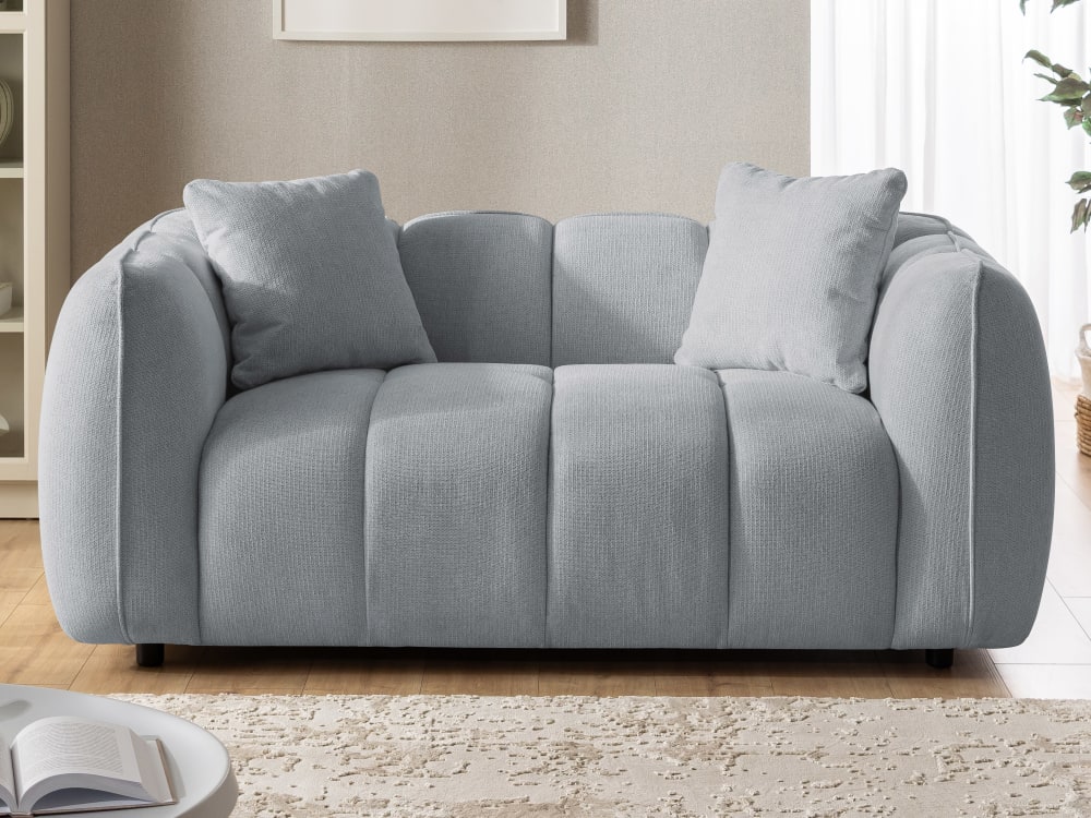 2-Sitzer-Sofa in tief gesteppter Bubble-Optik aus Strukturstoff -