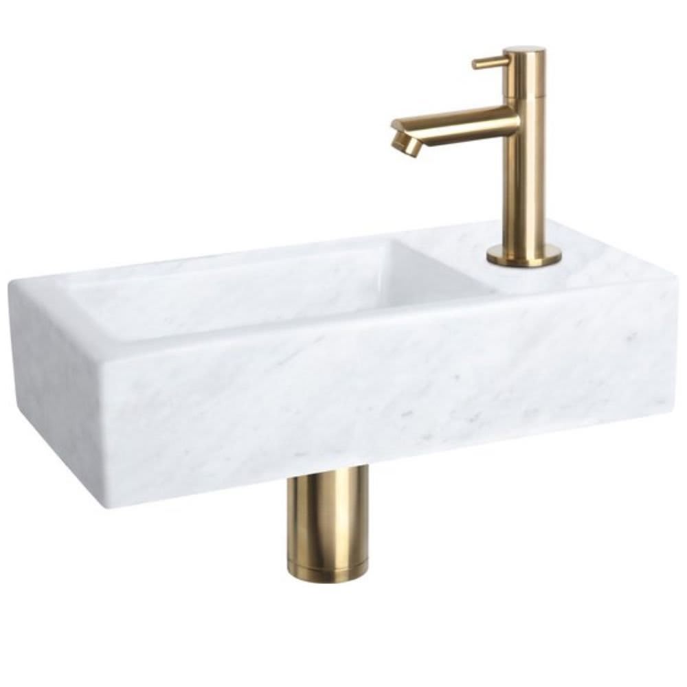 Lavabo blanc marbre h21xl36xl46cm