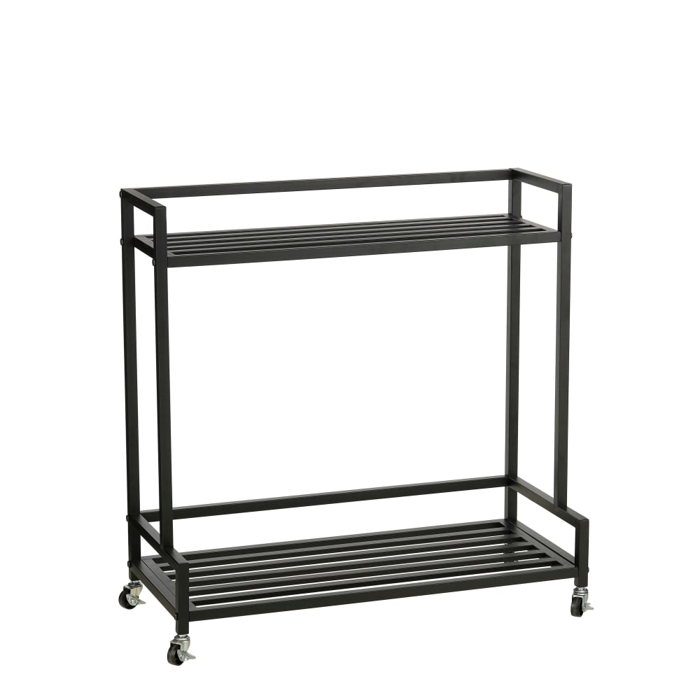 Support pour plantes noir fer h81xl35xl80cm Support pour plantes noir fer h81xl35xl80cm