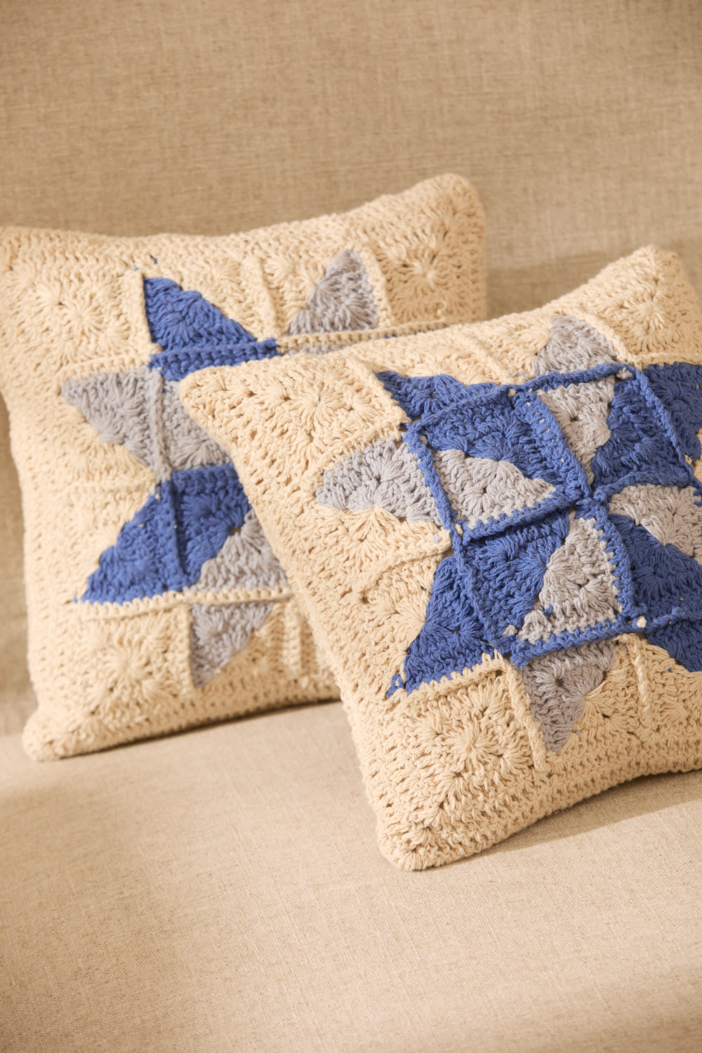 Baumwollkissen Blau  32x32 - Maisons Du Monde