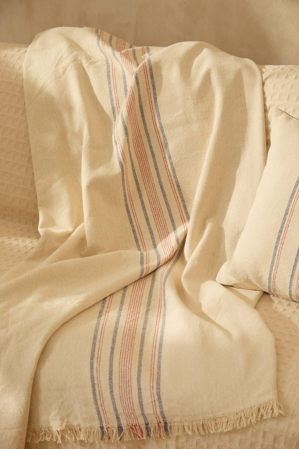Plaid Baumwolle Blau 120x180 - Maisons Du Monde