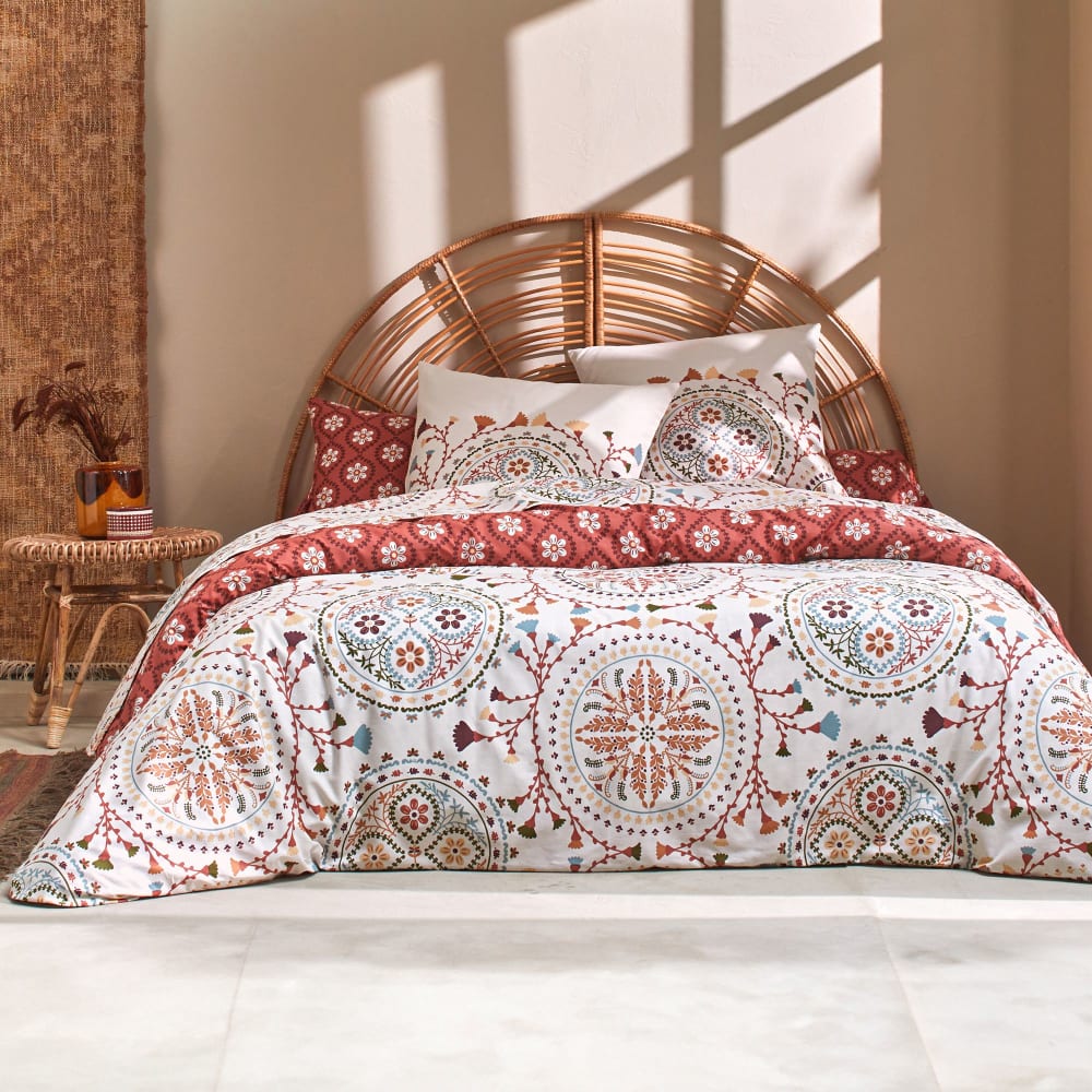 Drap-housse en coton beige 140x190x28cm — vue 4