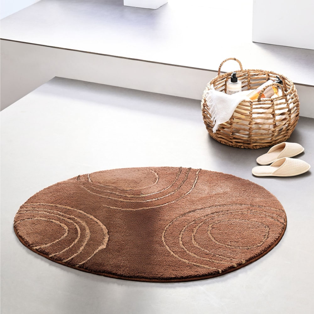 Tapis de bain en polyester 2250 g/m² marron 60x70cm