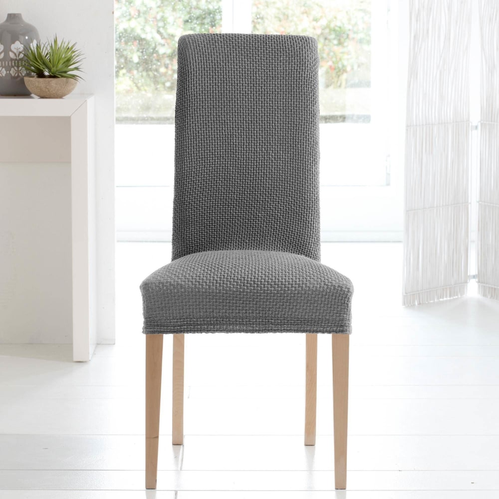 Housse de chaise en polyester gris anthracite 50x50cm — vue 3
