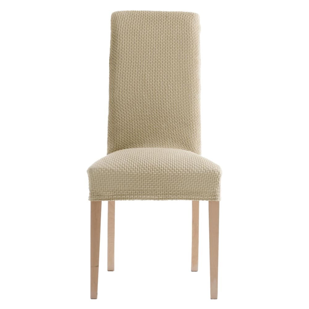 Housse de chaise en polyester blanc écru 50x50cm