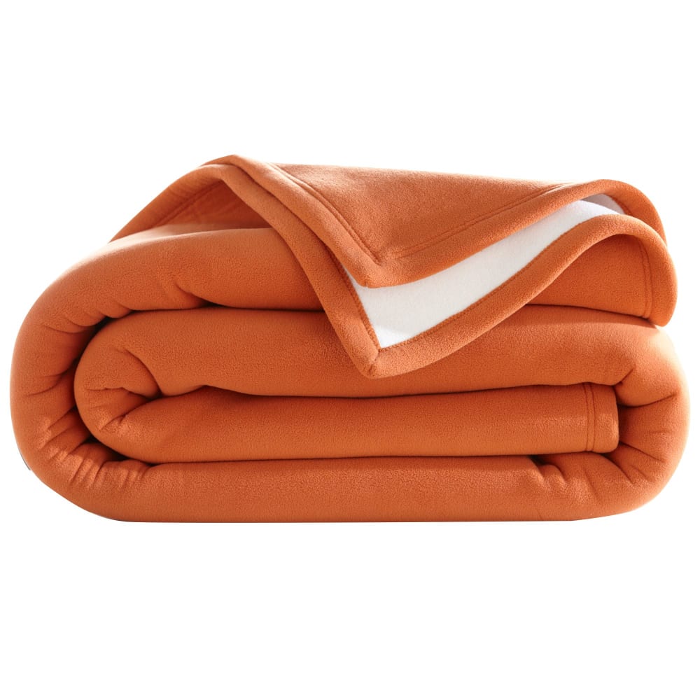 Couverture très chaude en polyester orange cuivré 240x260cm — vue 3