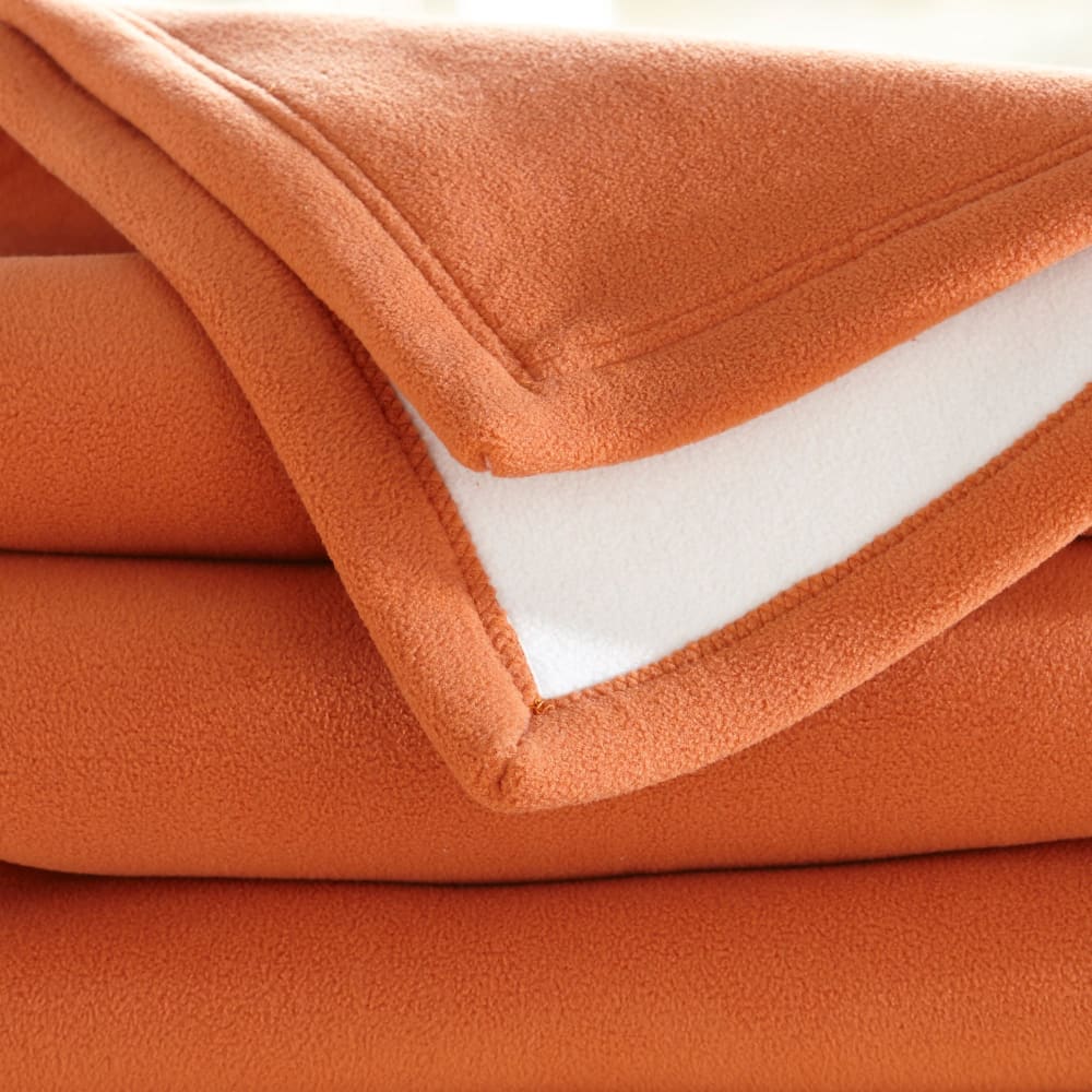 Couverture très chaude en polyester orange cuivré 240x260cm — vue 4