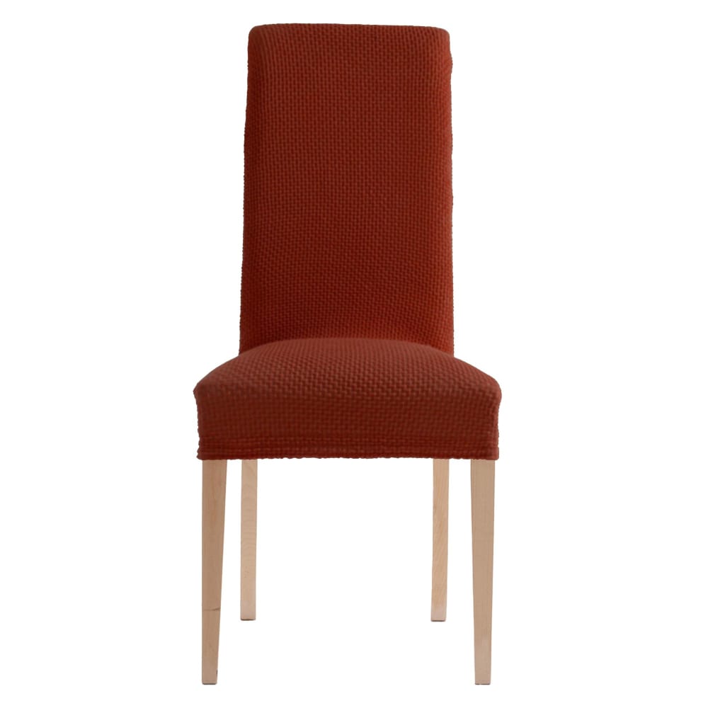 Housse de chaise en polyester rouge tomette 50x50cm