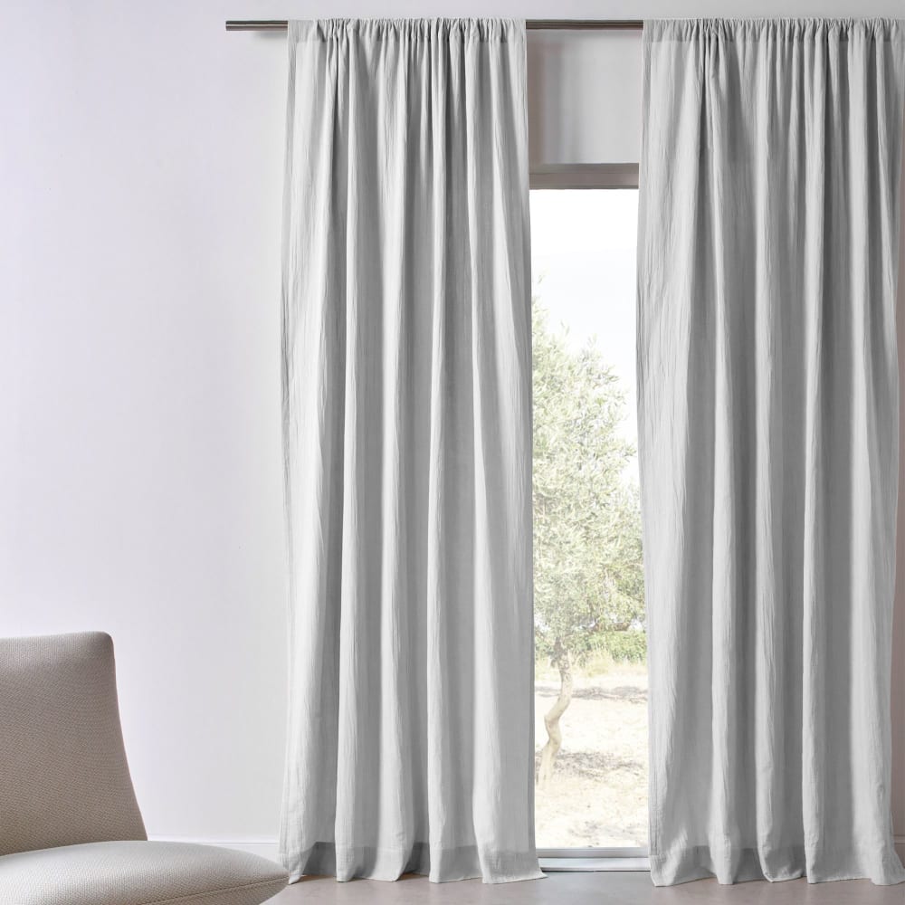 Rideau en coton gris nuage 140x180cm