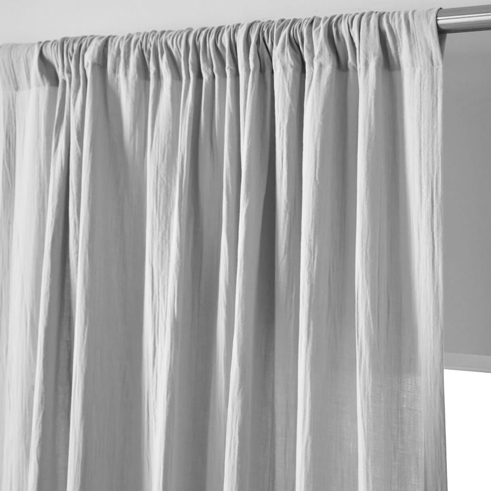 Rideau en coton gris nuage 140x180cm — vue 3