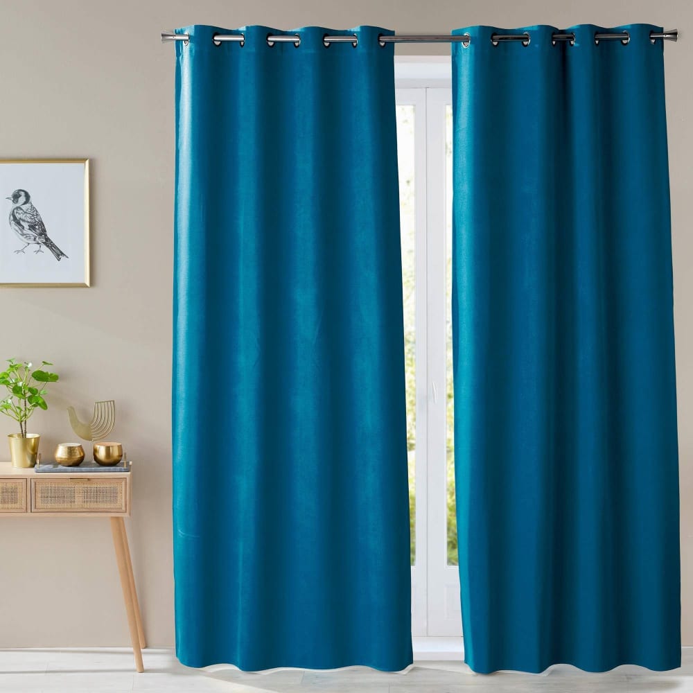 Rideau occultant en polyester - bleu petrole
