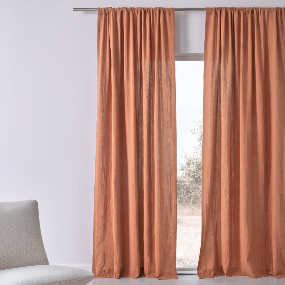 Rideau en coton rose des sables 140x180cm