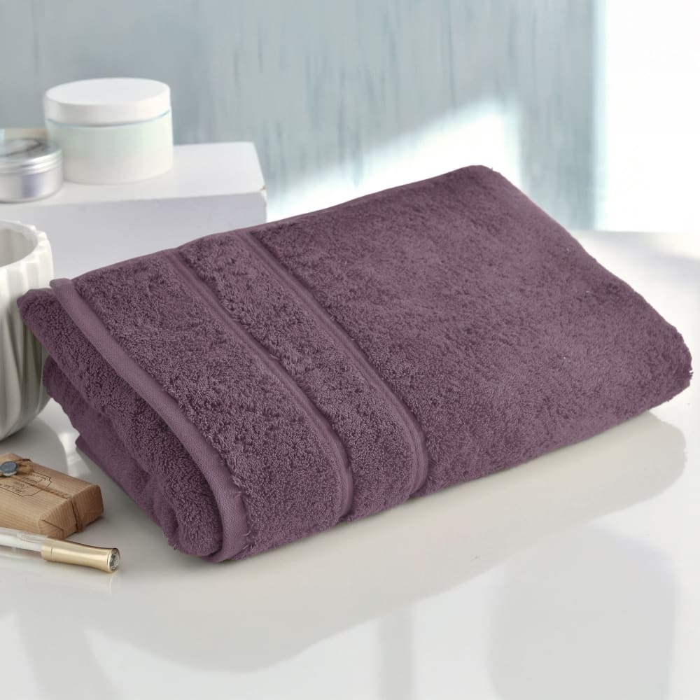 Drap de bain en coton violet aubergine 70x140cm