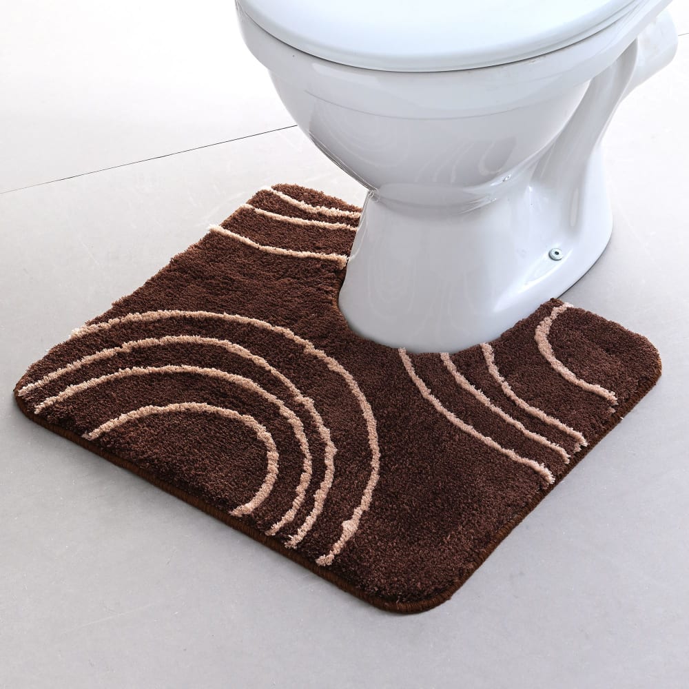 Tapis contour wc en polyester 2250 g/m² marron 50x45cm — vue 3