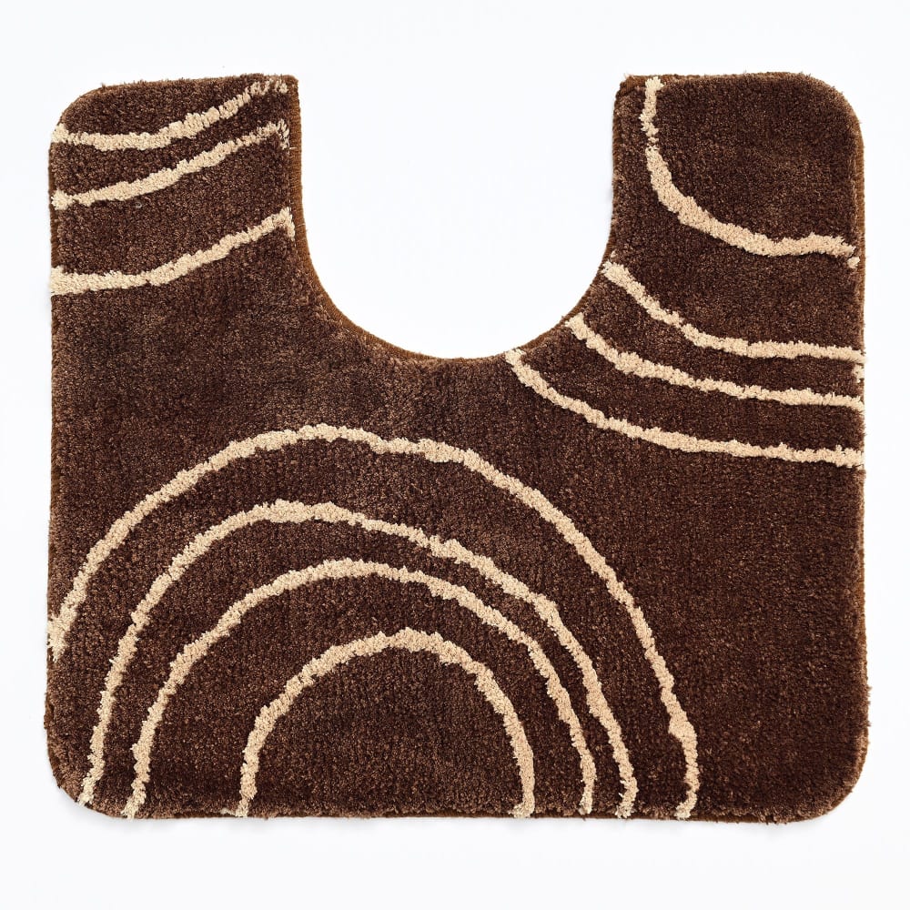 Tapis contour wc en polyester 2250 g/m² marron 50x45cm — vue 4